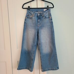 Gap Curvy High Rise Stride Wide-Leg Ankle Jeans, Size 2P, Light Wash